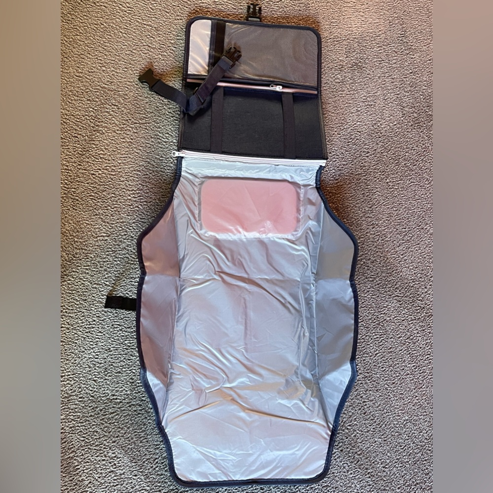 BABY CHANGING PAD! PORTABLE! By SARVAZA. Blue. Storage zippers & head pad.